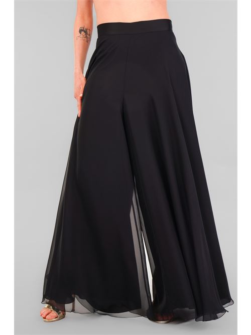 Pantalone in chiffon doppiato D'Andrea collection | 25045NERO
